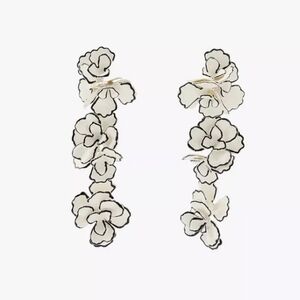 Zara White Floral Drop Earrings